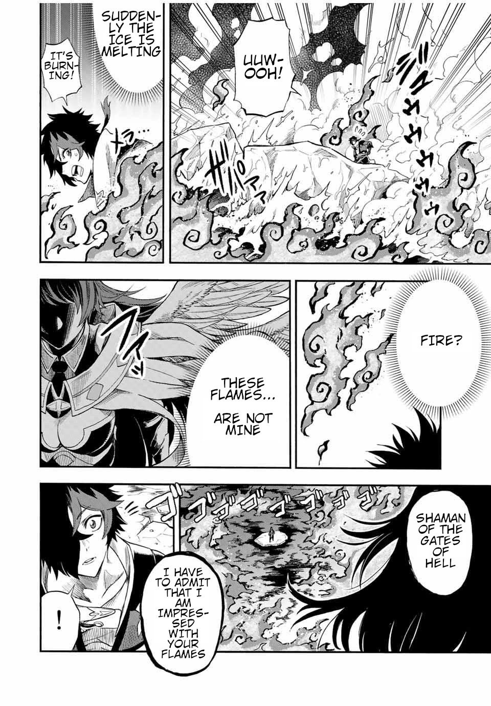 Jigoku no Gouka de Yaka re Tsuzuketa Shounen. Saikyou no Honou Tsukai to Natte Fukkatsu Suru. Chapter 37 page 5 - Chapter 37: Apostle of fire, Mikael