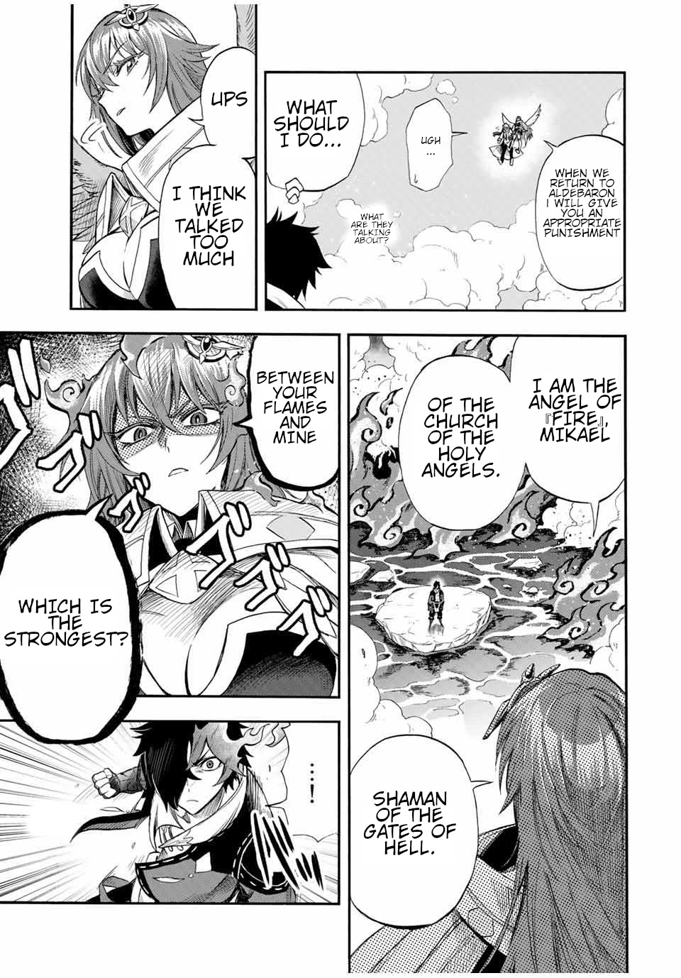 Jigoku no Gouka de Yaka re Tsuzuketa Shounen. Saikyou no Honou Tsukai to Natte Fukkatsu Suru. Chapter 37 page 8 - Chapter 37: Apostle of fire, Mikael
