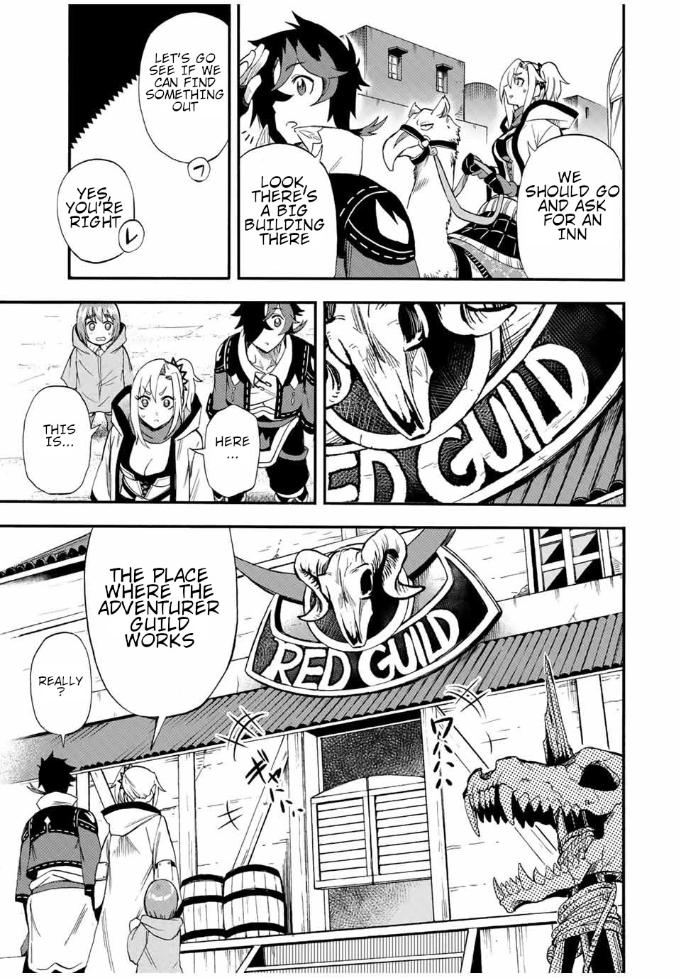 Jigoku no Gouka de Yaka re Tsuzuketa Shounen. Saikyou no Honou Tsukai to Natte Fukkatsu Suru. Chapter 45 page 6 - Chapter 45: The Adventurers Guild.