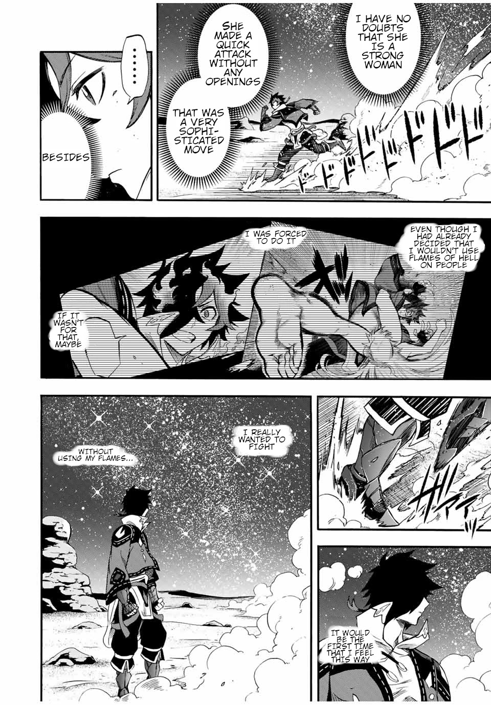 Jigoku no Gouka de Yaka re Tsuzuketa Shounen. Saikyou no Honou Tsukai to Natte Fukkatsu Suru. Chapter 48 page 9 - Chapter 48: The silver-haired woman