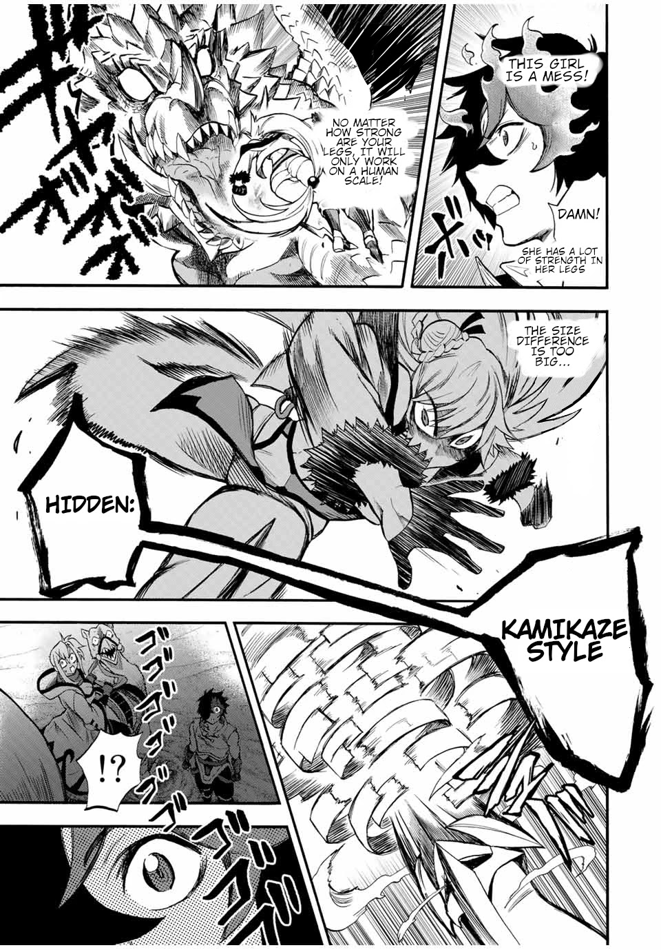 Jigoku no Gouka de Yaka re Tsuzuketa Shounen. Saikyou no Honou Tsukai to Natte Fukkatsu Suru. Chapter 50 page 4 - Chapter 50: Kamikaze style martial art, 7th generation of "the silver wolf" Kaguya Part 2