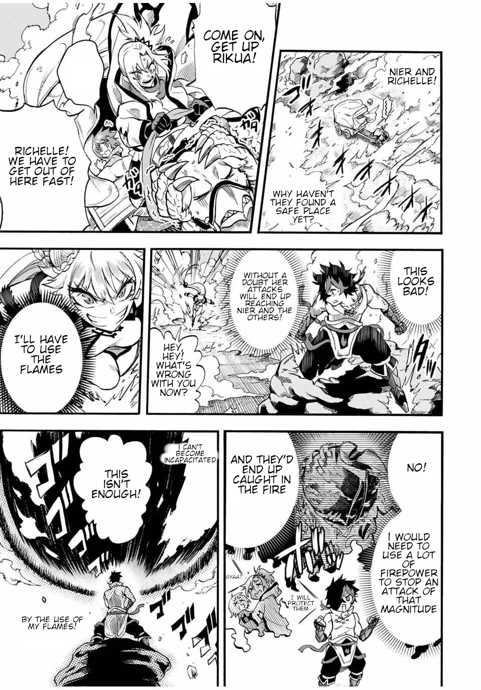 Jigoku no Gouka de Yaka re Tsuzuketa Shounen. Saikyou no Honou Tsukai to Natte Fukkatsu Suru. Chapter 51 page 4 - Chapter 51: Kamikaze style martial art, 7th generation of "the silver wolf” Kaguya Part 3