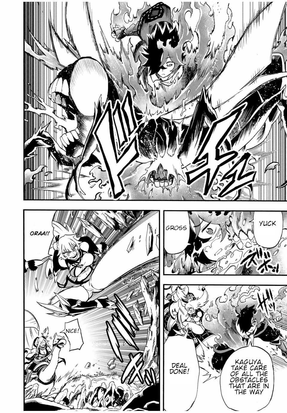 Jigoku no Gouka de Yaka re Tsuzuketa Shounen. Saikyou no Honou Tsukai to Natte Fukkatsu Suru. Chapter 55 page 3 - Chapter 55: The demonic beasts of the jungle.