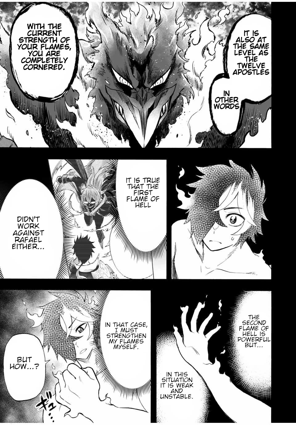 Jigoku no Gouka de Yaka re Tsuzuketa Shounen. Saikyou no Honou Tsukai to Natte Fukkatsu Suru. Chapter 67 page 8 - Chapter 67: The flames of hell have no effect