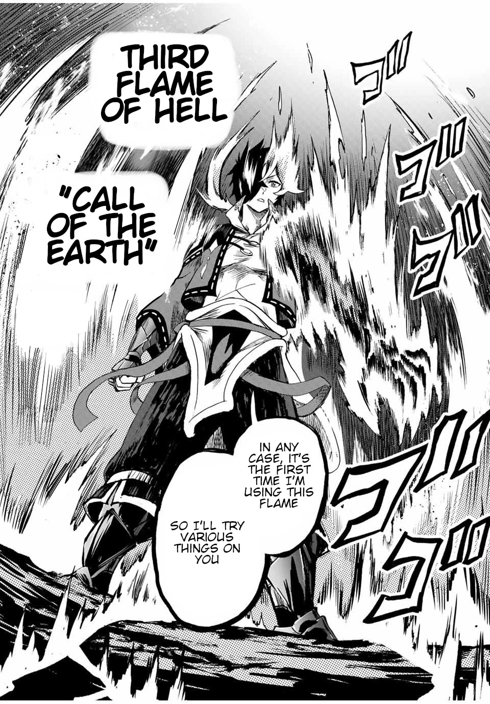 Jigoku no Gouka de Yaka re Tsuzuketa Shounen. Saikyou no Honou Tsukai to Natte Fukkatsu Suru. Chapter 68 page 6 - Chapter 68: The Third Flame of Hell.