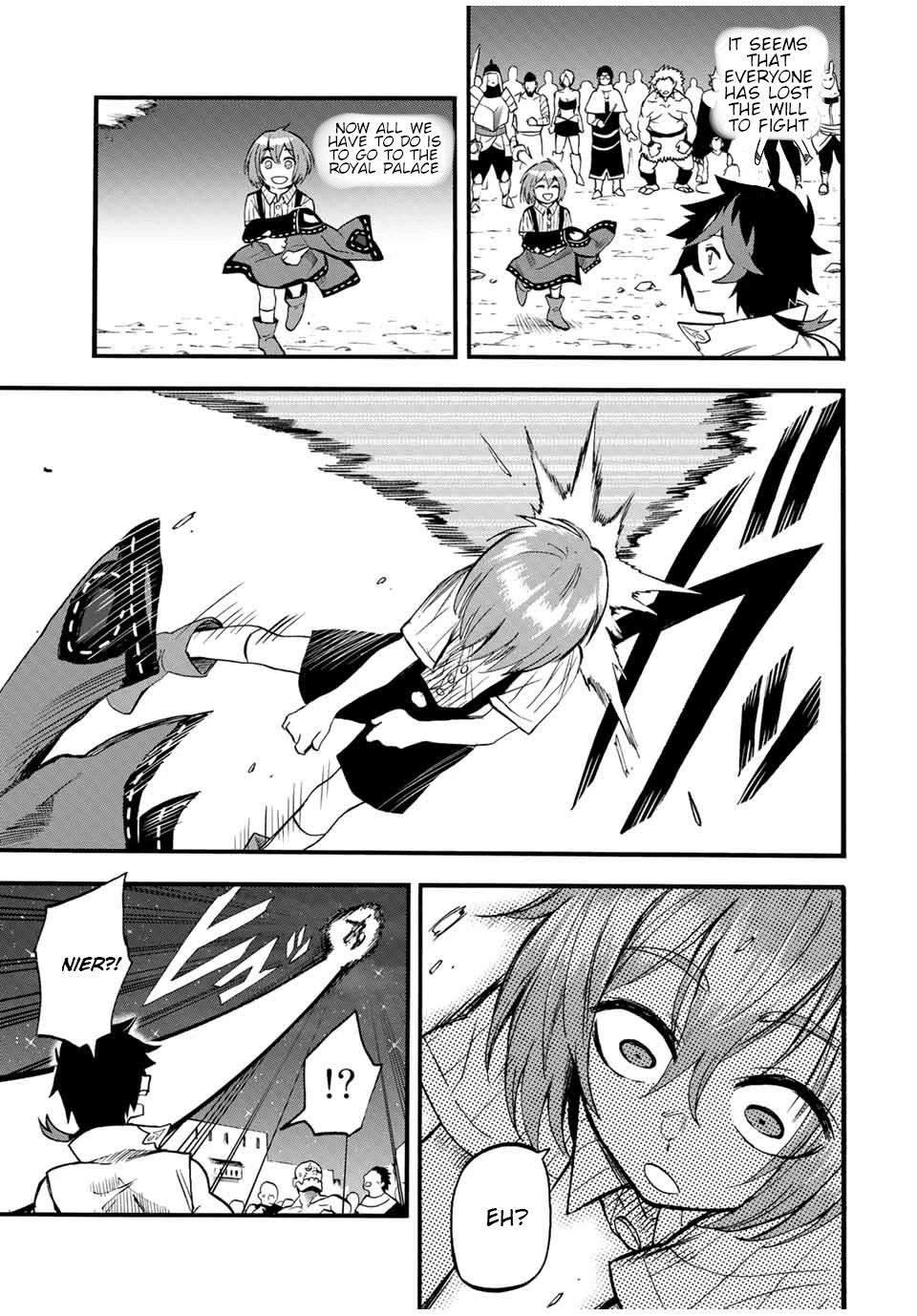 Jigoku no Gouka de Yaka re Tsuzuketa Shounen. Saikyou no Honou Tsukai to Natte Fukkatsu Suru. Chapter 73 page 12 - Chapter 73: "The Desert Stinger" Muscle
