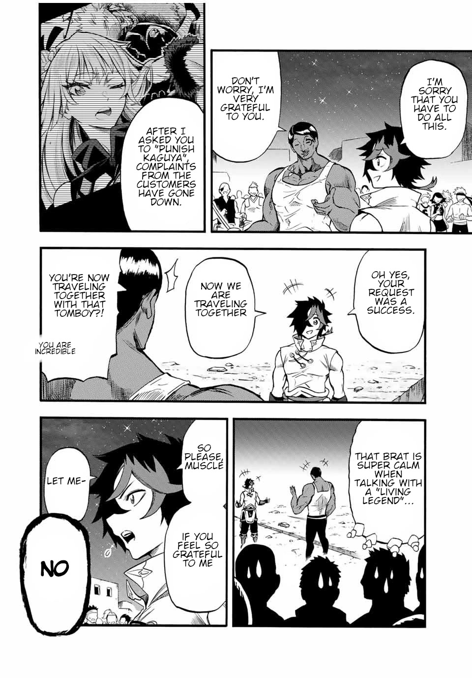 Jigoku no Gouka de Yaka re Tsuzuketa Shounen. Saikyou no Honou Tsukai to Natte Fukkatsu Suru. Chapter 73 page 3 - Chapter 73: "The Desert Stinger" Muscle