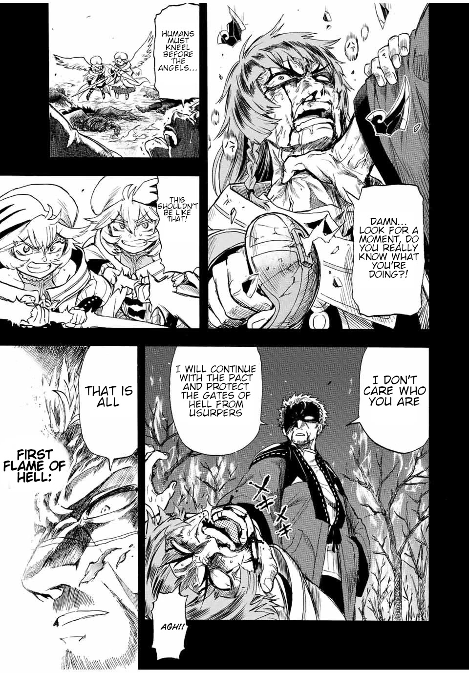Jigoku no Gouka de Yaka re Tsuzuketa Shounen. Saikyou no Honou Tsukai to Natte Fukkatsu Suru. Chapter 80 page 6 - Chapter 80: The Waltz of the Twin Angels.