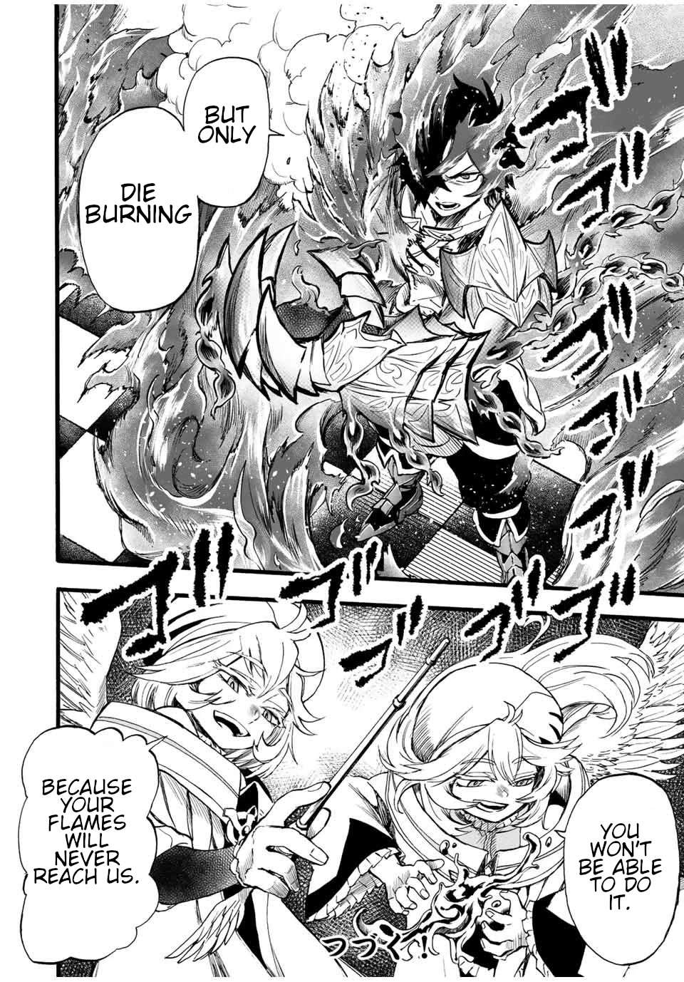 Jigoku no Gouka de Yaka re Tsuzuketa Shounen. Saikyou no Honou Tsukai to Natte Fukkatsu Suru. Chapter 81 page 13 - Chapter 81: Twelve Apostles of the Church of the Holy Angels, "Steel" Sandalphon and "Manipulation" Metatron Part 1