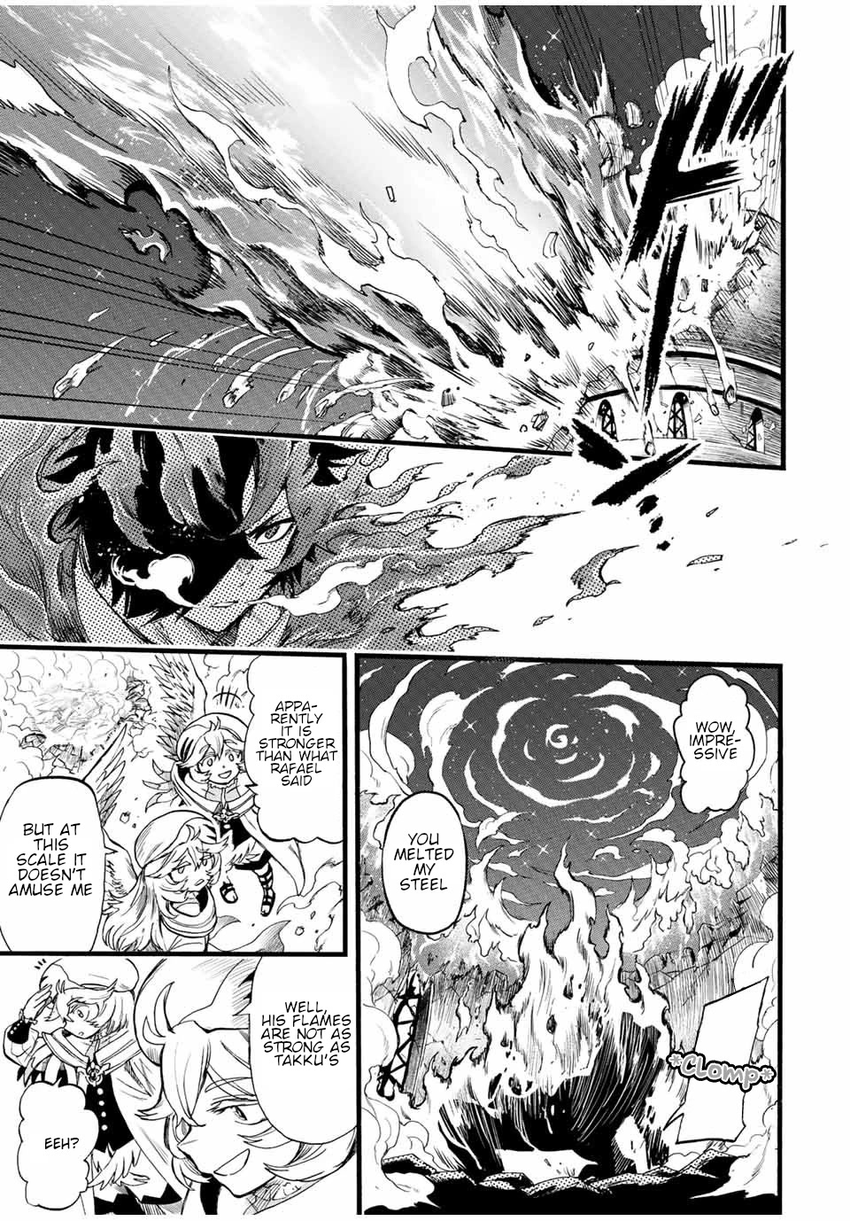 Jigoku no Gouka de Yaka re Tsuzuketa Shounen. Saikyou no Honou Tsukai to Natte Fukkatsu Suru. Chapter 81 page 6 - Chapter 81: Twelve Apostles of the Church of the Holy Angels, "Steel" Sandalphon and "Manipulation" Metatron Part 1