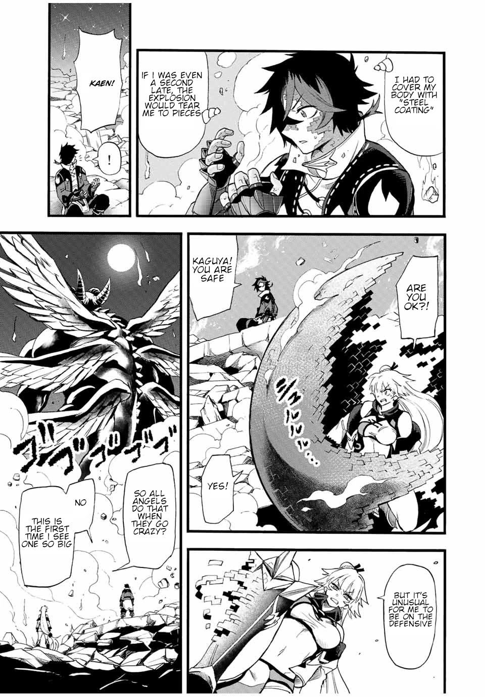 Jigoku no Gouka de Yaka re Tsuzuketa Shounen. Saikyou no Honou Tsukai to Natte Fukkatsu Suru. Chapter 86 page 4 - Chapter 86: The Steel Manipulator Angel, Juggernaut Part 1