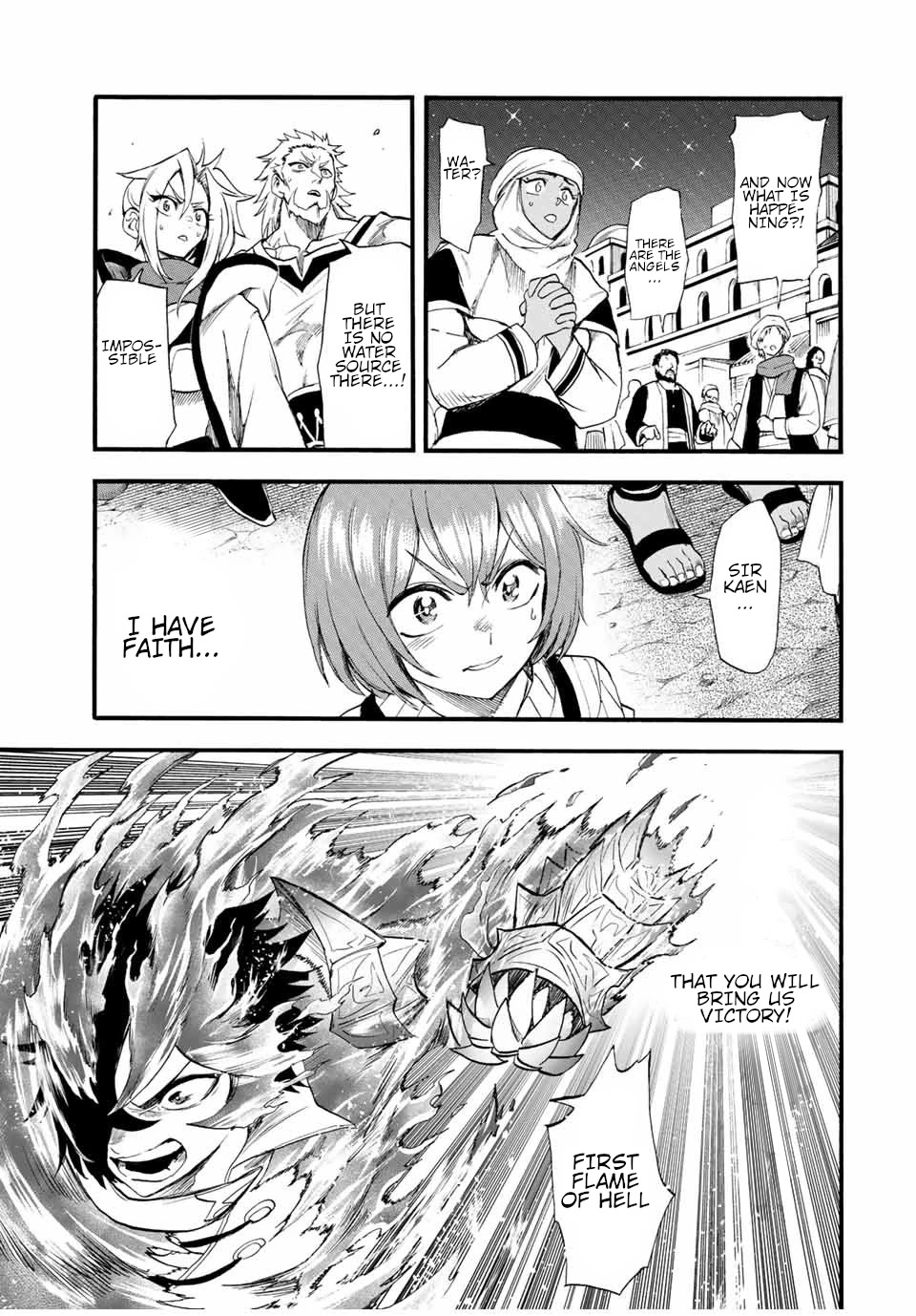 Jigoku no Gouka de Yaka re Tsuzuketa Shounen. Saikyou no Honou Tsukai to Natte Fukkatsu Suru. Chapter 88 page 6 - Chapter 88: The Steel Manipulator Angel, Juggernaut Part 3
