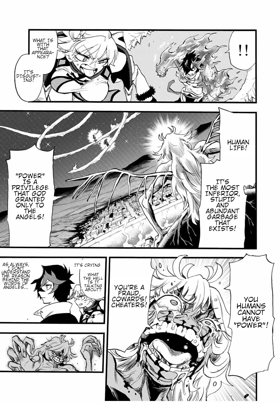 Jigoku no Gouka de Yaka re Tsuzuketa Shounen. Saikyou no Honou Tsukai to Natte Fukkatsu Suru. Chapter 89 page 8 - Chapter 89: The Steel Manipulator Angel, Juggernaut Part 4
