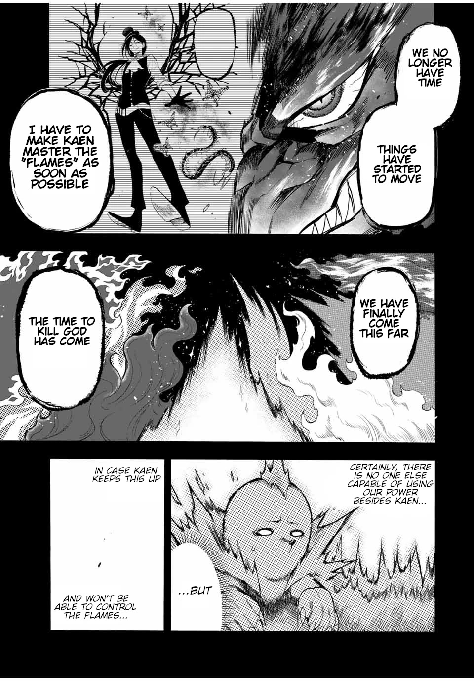 Jigoku no Gouka de Yaka re Tsuzuketa Shounen. Saikyou no Honou Tsukai to Natte Fukkatsu Suru. Chapter 95 page 6 - Chapter 95: Inside the abyss.
