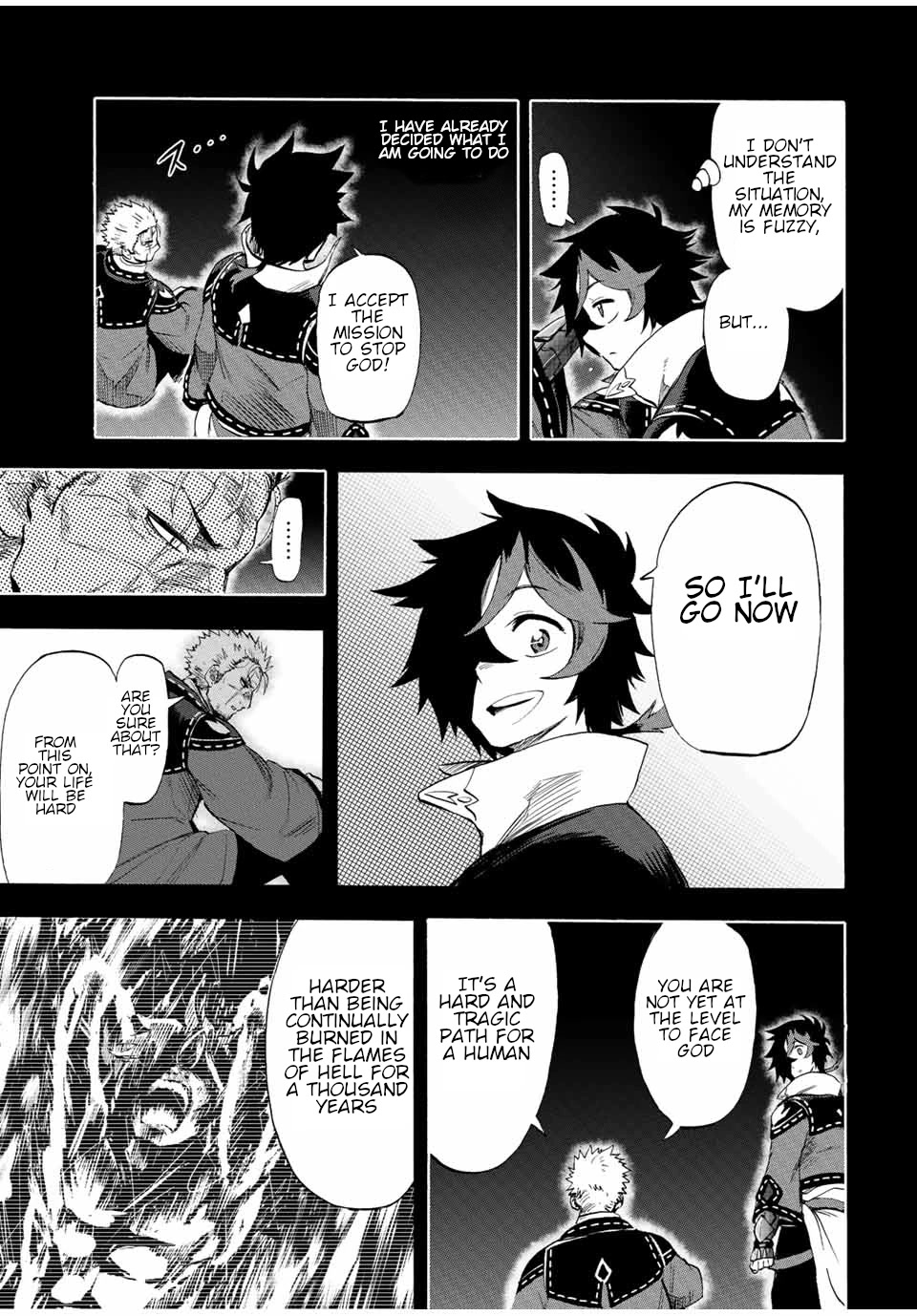 Jigoku no Gouka de Yaka re Tsuzuketa Shounen. Saikyou no Honou Tsukai to Natte Fukkatsu Suru. Chapter 96 page 10 - Chapter 96: The truth of the world.