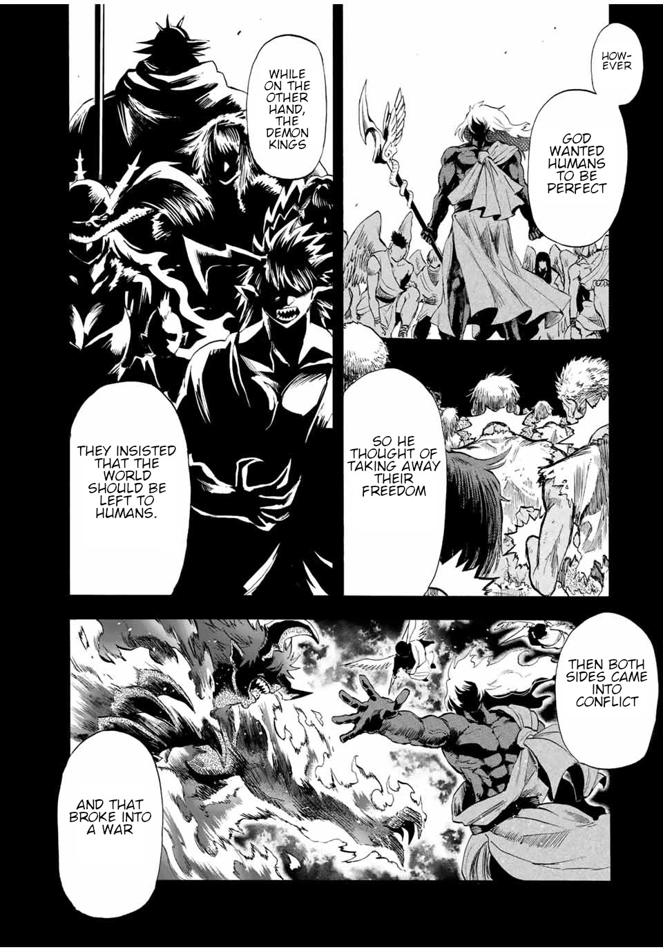 Jigoku no Gouka de Yaka re Tsuzuketa Shounen. Saikyou no Honou Tsukai to Natte Fukkatsu Suru. Chapter 96 page 4 - Chapter 96: The truth of the world.