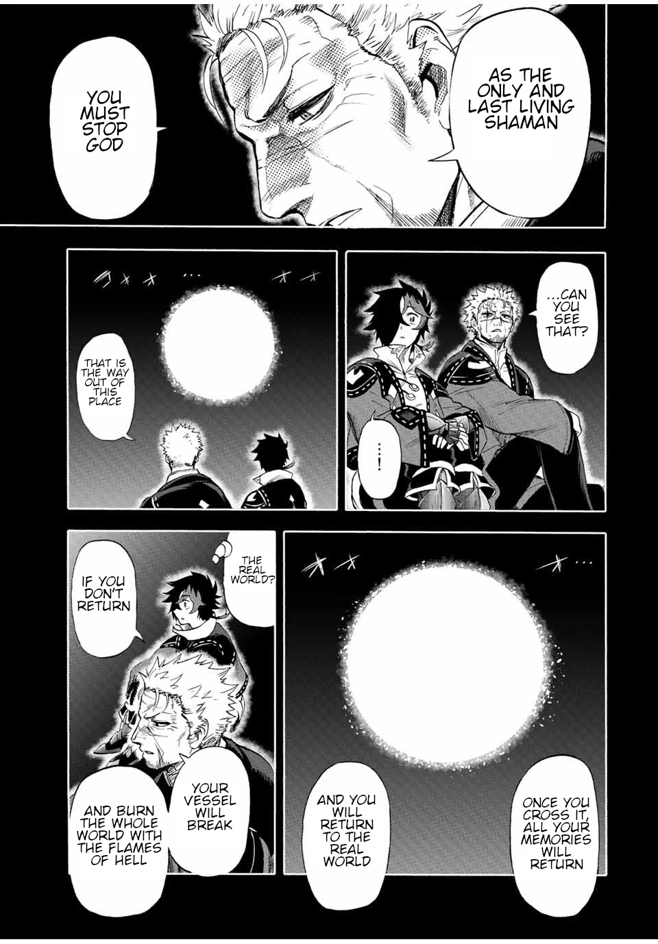 Jigoku no Gouka de Yaka re Tsuzuketa Shounen. Saikyou no Honou Tsukai to Natte Fukkatsu Suru. Chapter 96 page 8 - Chapter 96: The truth of the world.