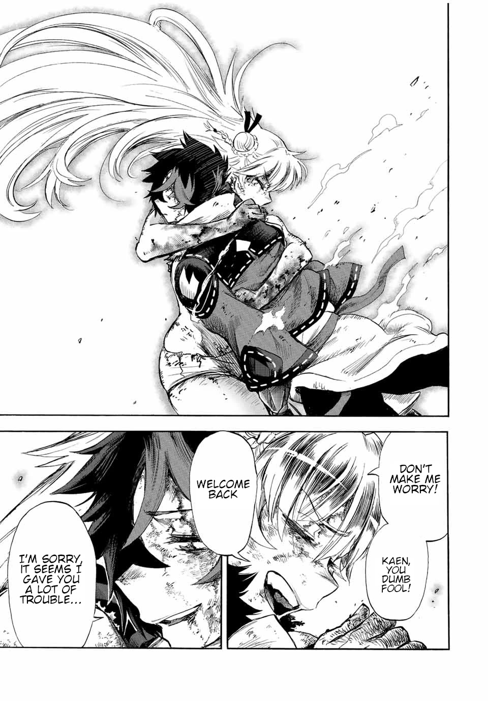 Jigoku no Gouka de Yaka re Tsuzuketa Shounen. Saikyou no Honou Tsukai to Natte Fukkatsu Suru. Chapter 98 page 12 - Chapter 98: Thank you...