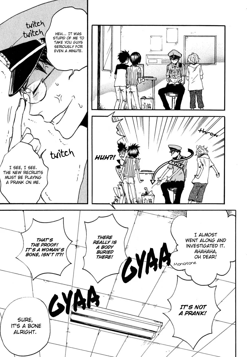 Jigokudou Reikai Tsuushin Chapter 1 page 36 - Chapter 1: The Hall of Hell, the Three Bad Kids, and the Ghost