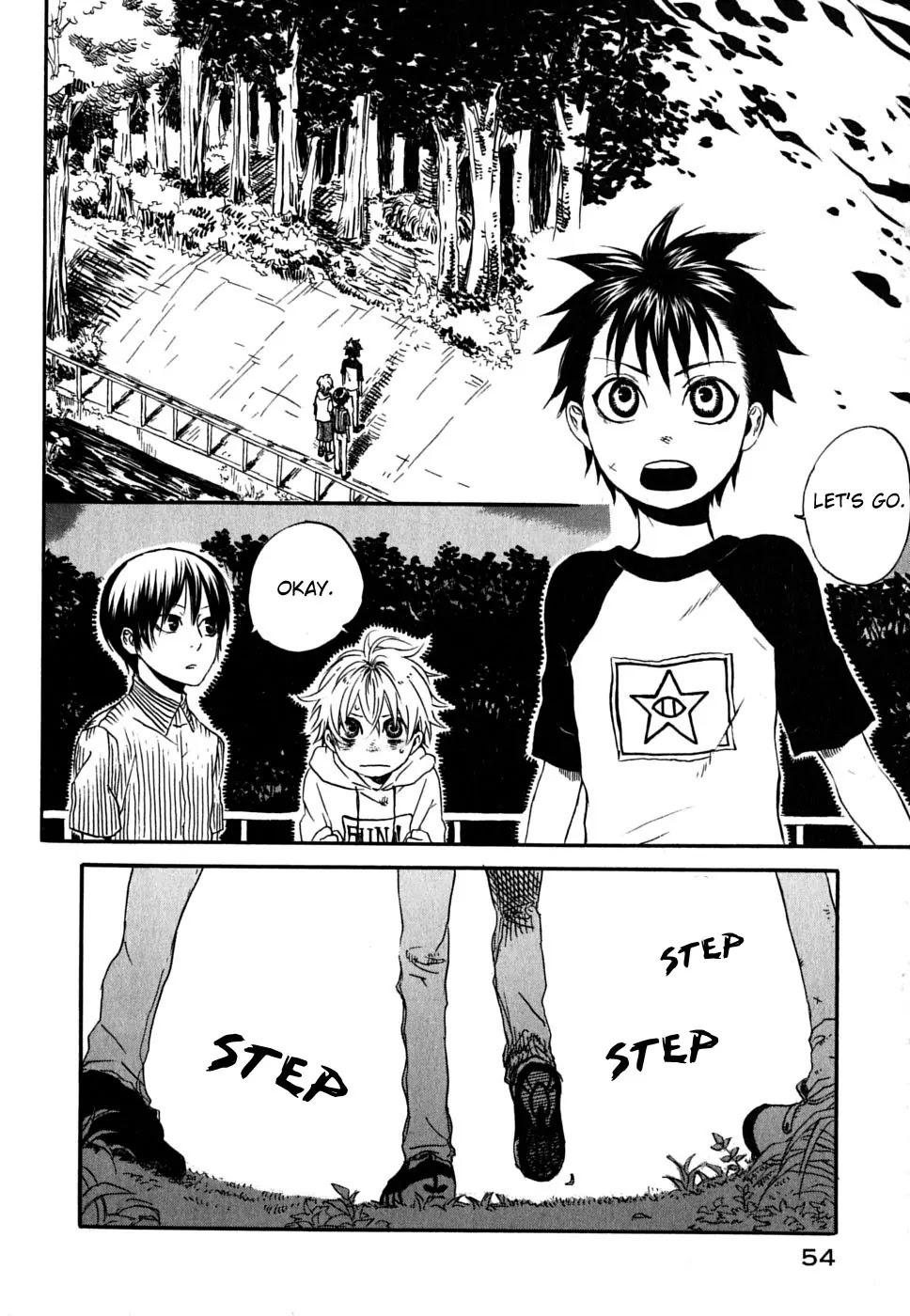 Jigokudou Reikai Tsuushin Chapter 1 page 54 - Chapter 1: The Hall of Hell, the Three Bad Kids, and the Ghost