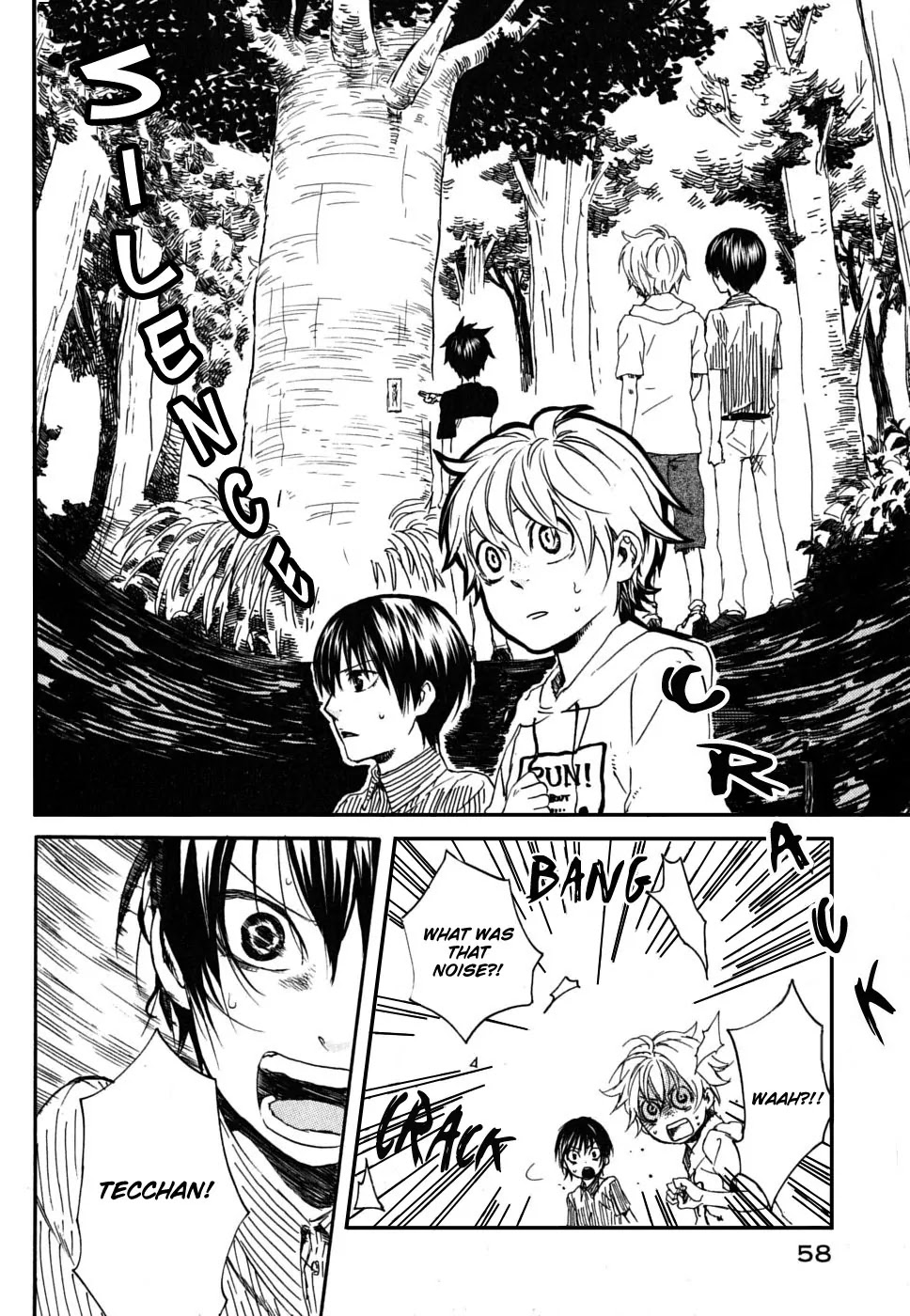 Jigokudou Reikai Tsuushin Chapter 1 page 58 - Chapter 1: The Hall of Hell, the Three Bad Kids, and the Ghost