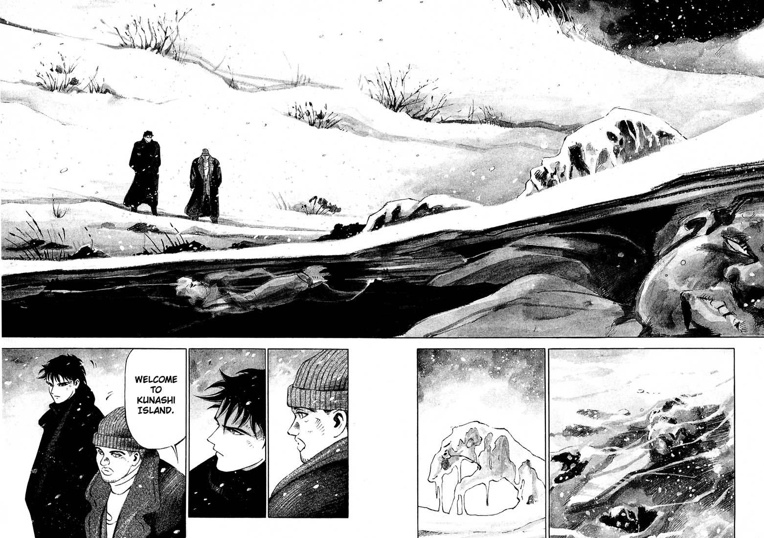 Jiraishin Chapter 13.2 page 38 - Chapter 13.2: Blood Brothers of the Snow - Kunashi Island