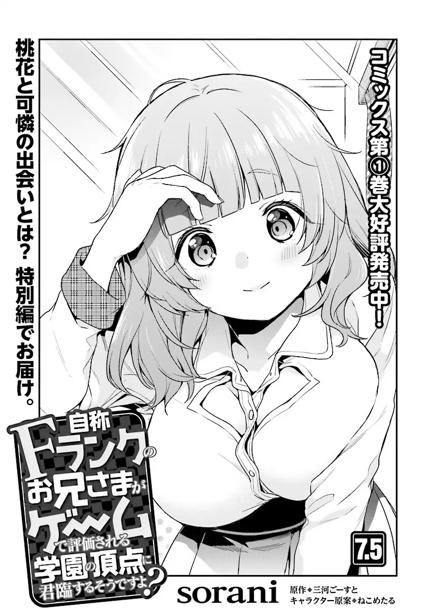 Jishou F-Rank no Oniisama ga Game de Hyouka sareru Gakuen no Chouten ni Kunrin suru Sou desu yo? Chapter 7.5 page 1 - Chapter 7.5