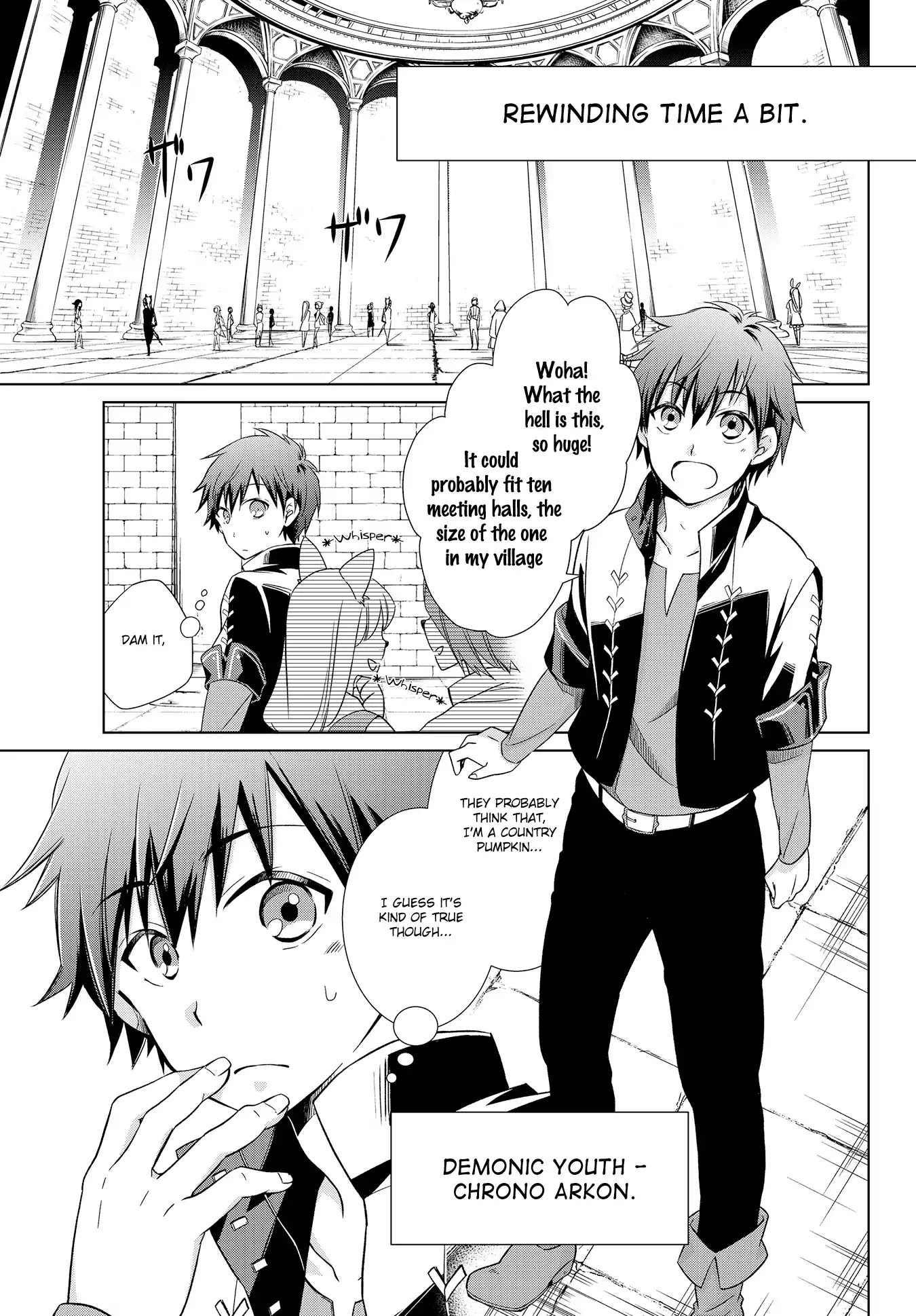 Jishou! Heibon Mazoku no Eiyuu Life: B-kyuu Mazoku nano ni Cheat Dungeon wo Tsukutteshimatta Kekka Chapter 1 page 5 - Chapter 1: Chrono Arrives At The Demon King’s Castle