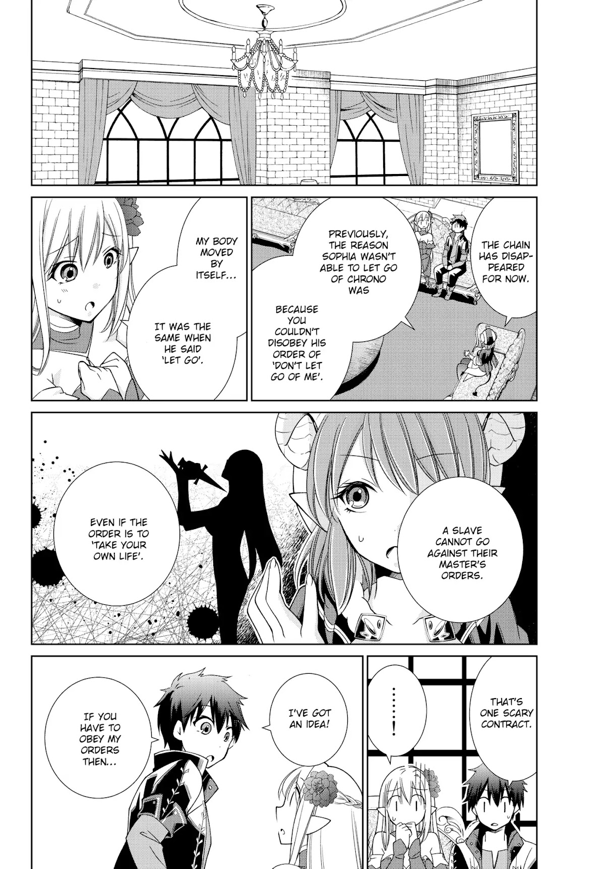 Jishou! Heibon Mazoku no Eiyuu Life: B-kyuu Mazoku nano ni Cheat Dungeon wo Tsukutteshimatta Kekka Chapter 6 page 7 - Chapter 6: Chrono, Binds Sophia