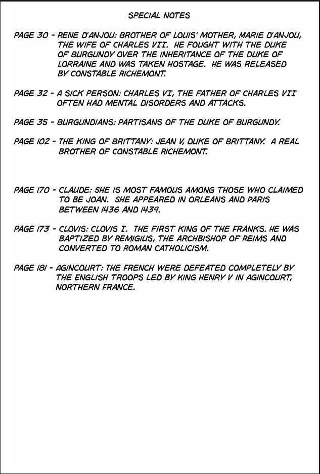 Joan Chapter 2.1 page 183 - Vol.2 Chapter 1 : 1 Pont \ 2 Chateau de Gilles \ 3 Satan \ 4 Seraphim