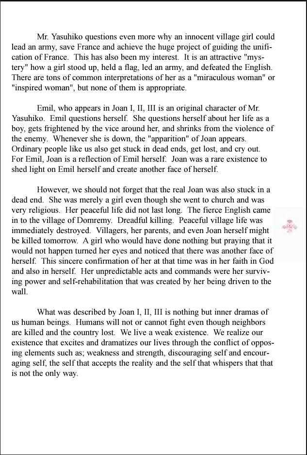 Joan Chapter 3.1 page 226 - Vol.3 Chapter 1 : 1 Agnes \ 2 Alencon \ 3 Marguerite \ 4 Feu de la Pucelle (Joan's...