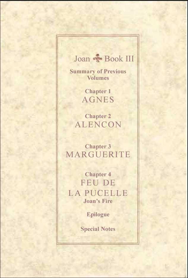 Joan Chapter 3.1 page 4 - Vol.3 Chapter 1 : 1 Agnes \ 2 Alencon \ 3 Marguerite \ 4 Feu de la Pucelle (Joan's...