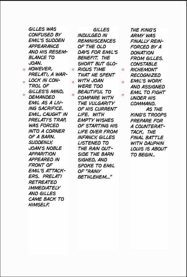 Joan Chapter 3.1 page 8 - Vol.3 Chapter 1 : 1 Agnes \ 2 Alencon \ 3 Marguerite \ 4 Feu de la Pucelle (Joan's...