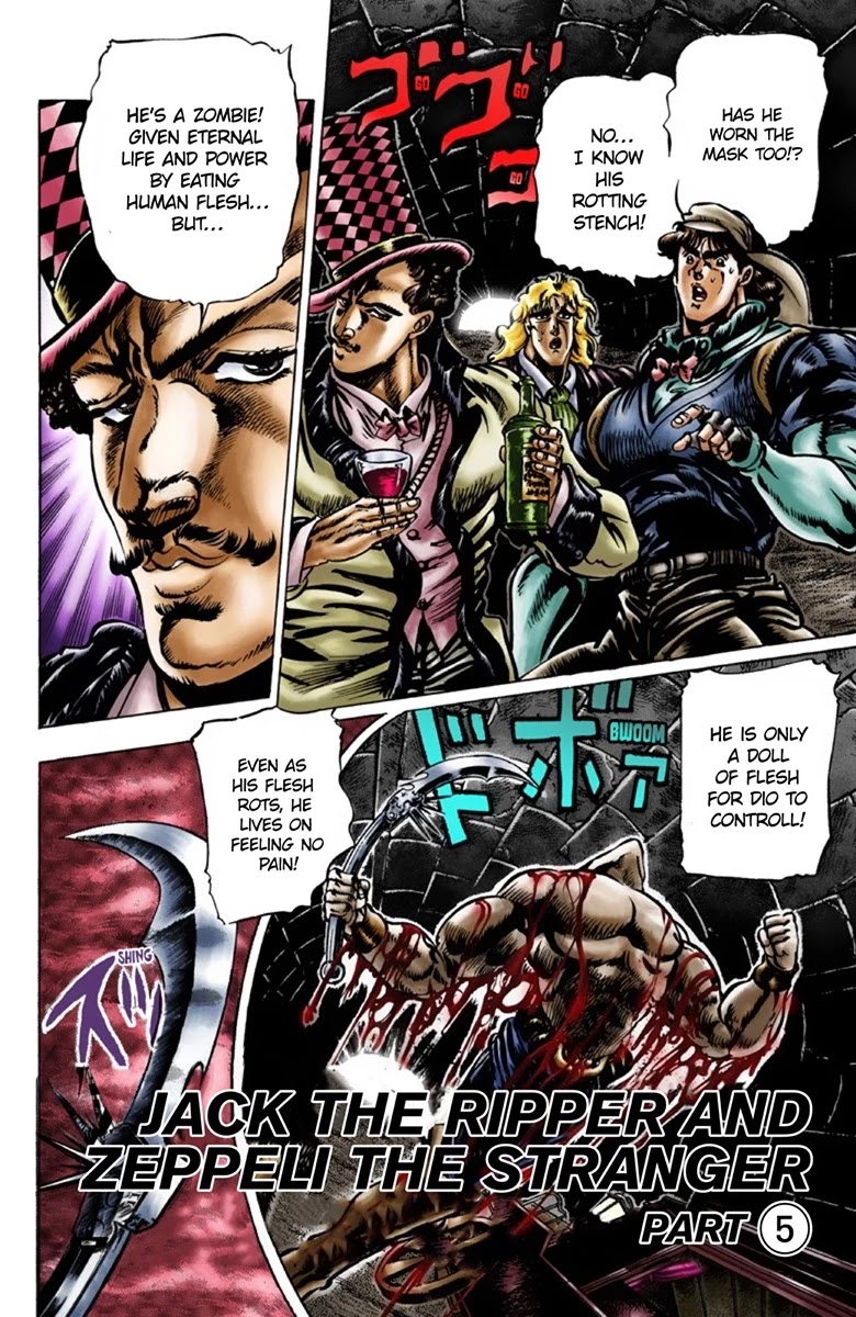 JoJo's Bizarre Adventure Part 1 - Phantom Blood (Official Colored) Chapter 22 page 1 - Chapter 22: Jack the Ripper and Zeppeli the Strange Part 5