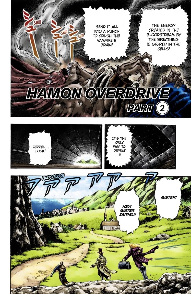 JoJo's Bizarre Adventure Part 1 - Phantom Blood (Official Colored) Chapter 24 page 1 - Chapter 24: Hamon Overdrive Part 2