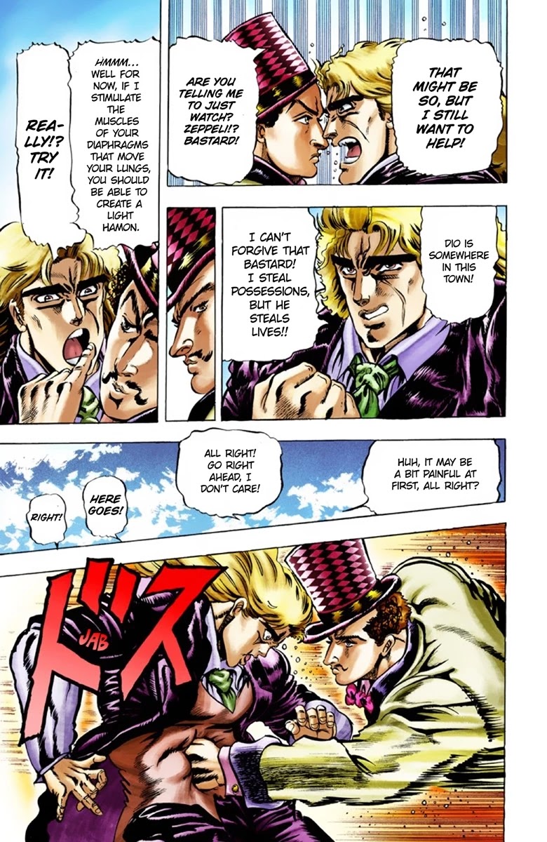 JoJo's Bizarre Adventure Part 1 - Phantom Blood (Official Colored) Chapter 24 page 4 - Chapter 24: Hamon Overdrive Part 2