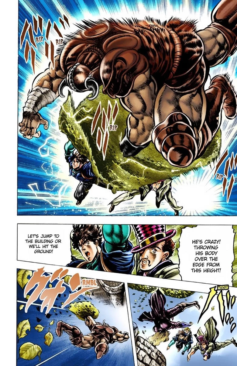 JoJo's Bizarre Adventure Part 1 - Phantom Blood (Official Colored) Chapter 32 page 12 - Chapter 32: The Medieval Knights' Training Ground for Murder