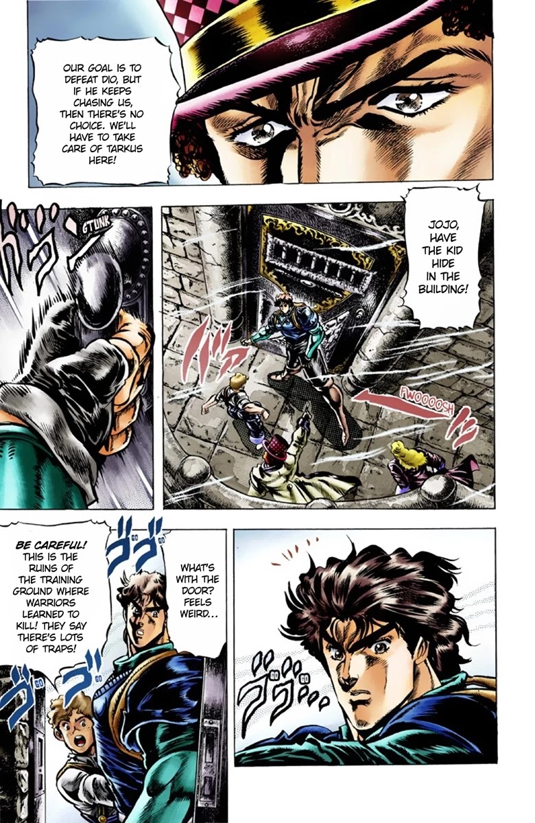 JoJo's Bizarre Adventure Part 1 - Phantom Blood (Official Colored) Chapter 32 page 15 - Chapter 32: The Medieval Knights' Training Ground for Murder