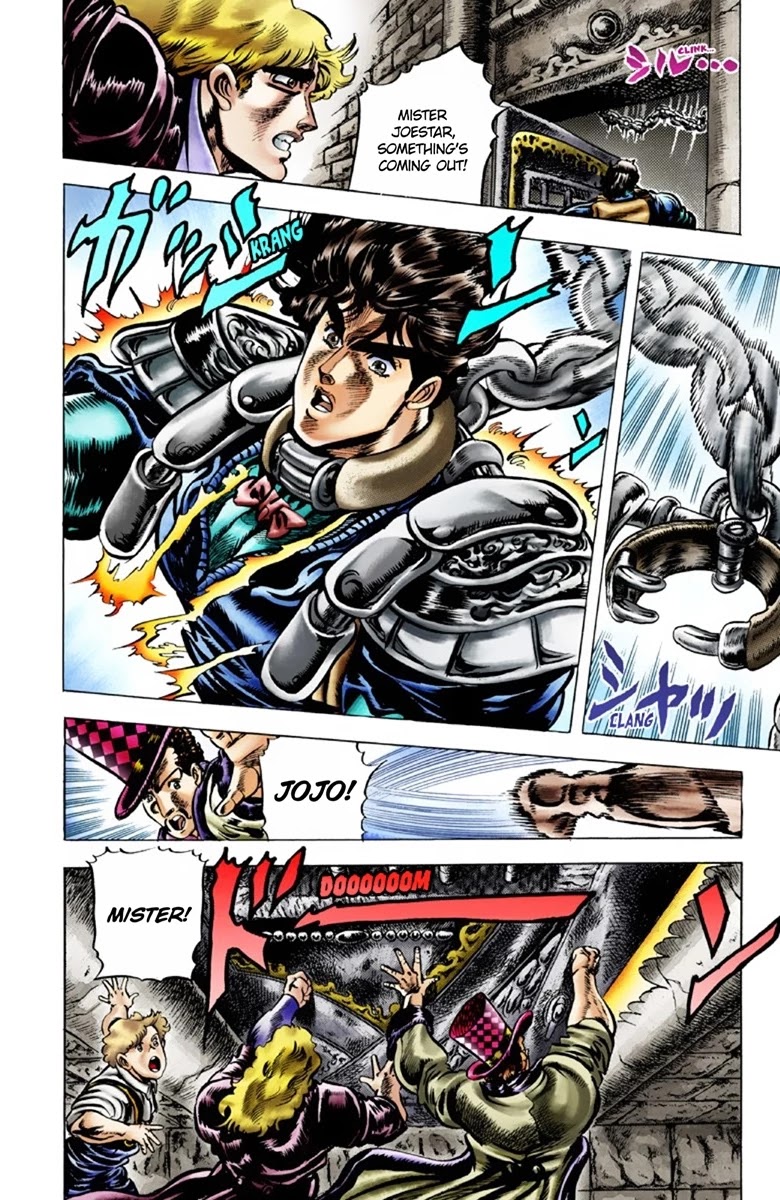 JoJo's Bizarre Adventure Part 1 - Phantom Blood (Official Colored) Chapter 32 page 16 - Chapter 32: The Medieval Knights' Training Ground for Murder