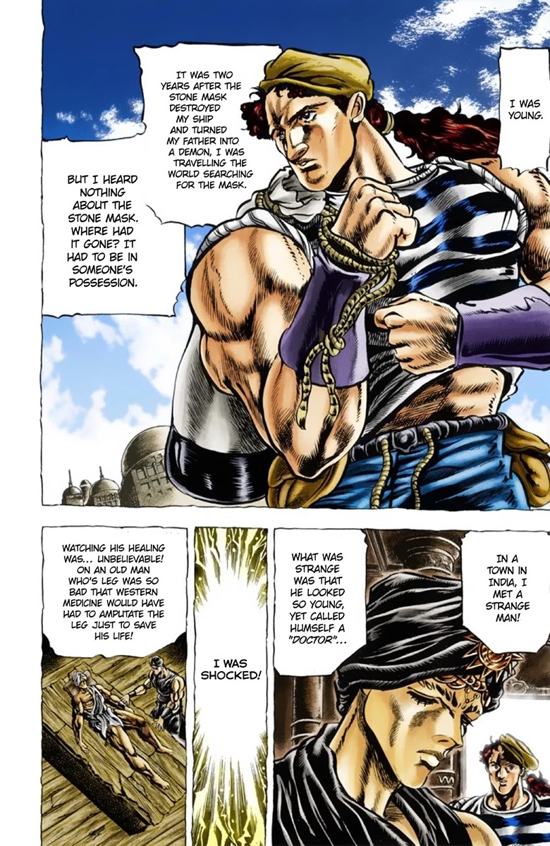 JoJo's Bizarre Adventure Part 1 - Phantom Blood (Official Colored) Chapter 32 page 5 - Chapter 32: The Medieval Knights' Training Ground for Murder