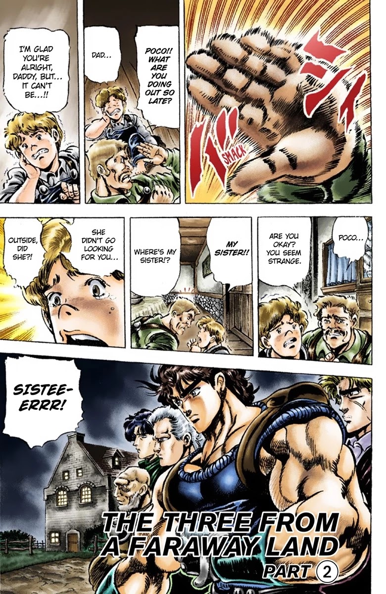 JoJo's Bizarre Adventure Part 1 - Phantom Blood (Official Colored) Chapter 37 page 2 - Chapter 37: The Three from a Faraway Land Part 2