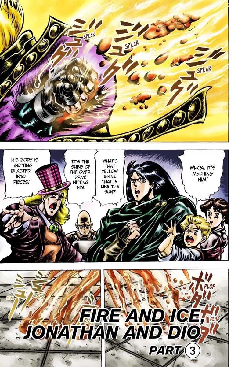 JoJo's Bizarre Adventure Part 1 - Phantom Blood (Official Colored) Chapter 41 page 2 - Chapter 41: Fire and Ice, Jonathan and Dio Part 3