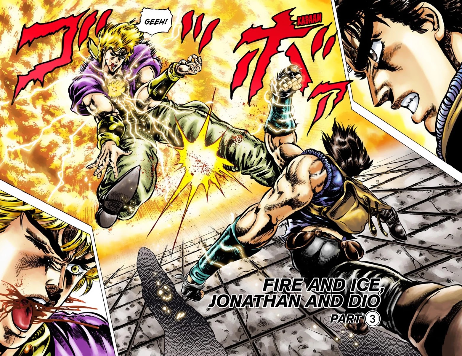 JoJo's Bizarre Adventure Part 1 - Phantom Blood (Official Colored) Chapter 41 page 3 - Chapter 41: Fire and Ice, Jonathan and Dio Part 3