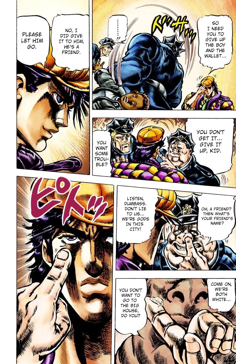 JoJo's Bizarre Adventure Part 2 - Battle Tendency (Official Colored) Chapter 1 page 10 - Chapter 1: Joseph Joestar of New York