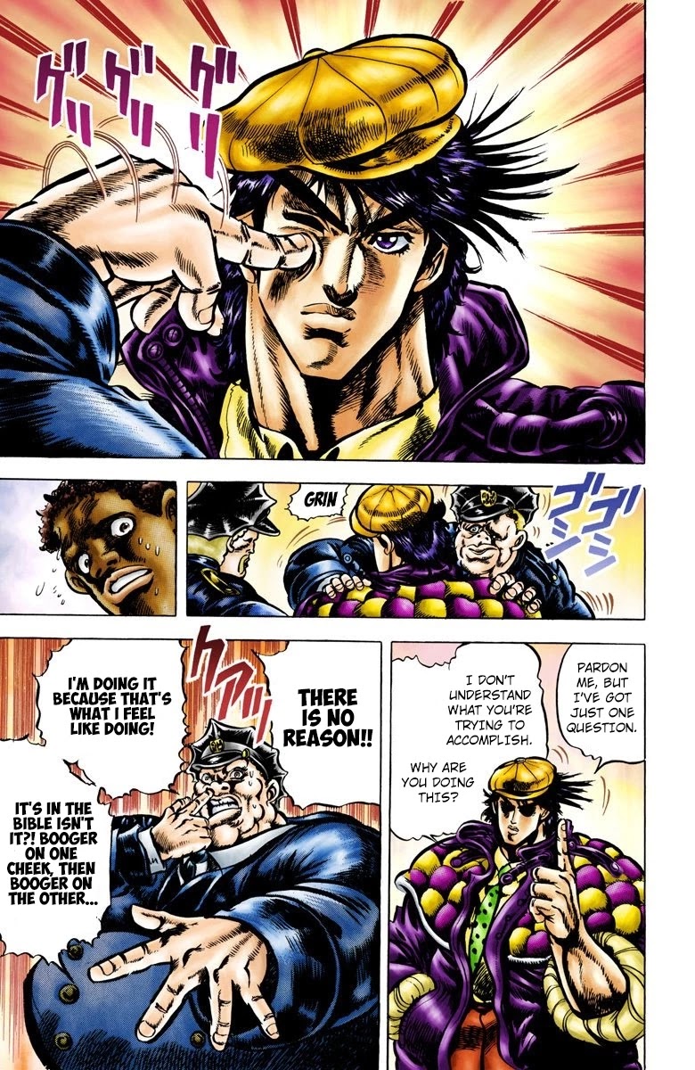 JoJo's Bizarre Adventure Part 2 - Battle Tendency (Official Colored) Chapter 1 page 11 - Chapter 1: Joseph Joestar of New York