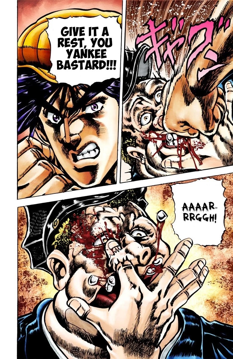 JoJo's Bizarre Adventure Part 2 - Battle Tendency (Official Colored) Chapter 1 page 12 - Chapter 1: Joseph Joestar of New York