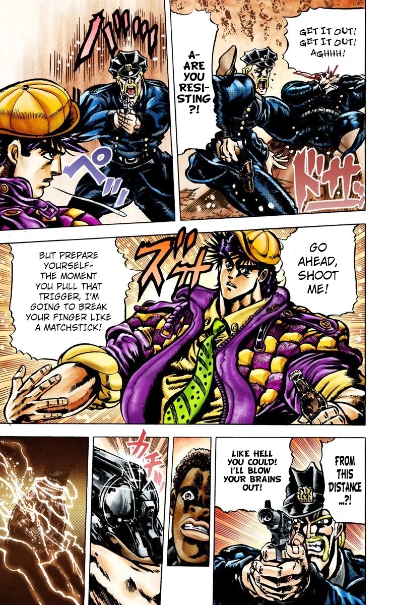 JoJo's Bizarre Adventure Part 2 - Battle Tendency (Official Colored) Chapter 1 page 13 - Chapter 1: Joseph Joestar of New York