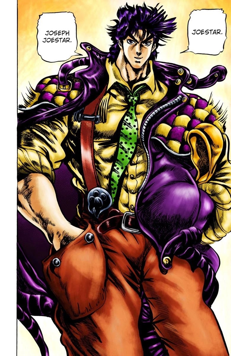 JoJo's Bizarre Adventure Part 2 - Battle Tendency (Official Colored) Chapter 1 page 18 - Chapter 1: Joseph Joestar of New York