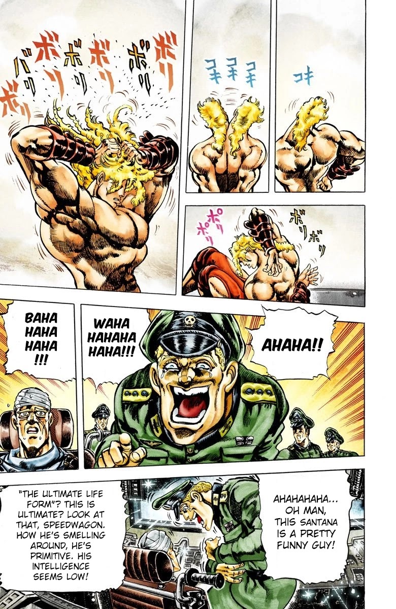 JoJo's Bizarre Adventure Part 2 - Battle Tendency (Official Colored) Chapter 10 page 10 - Chapter 10: "Man in the Column" Vs. Man with the Stone Mask