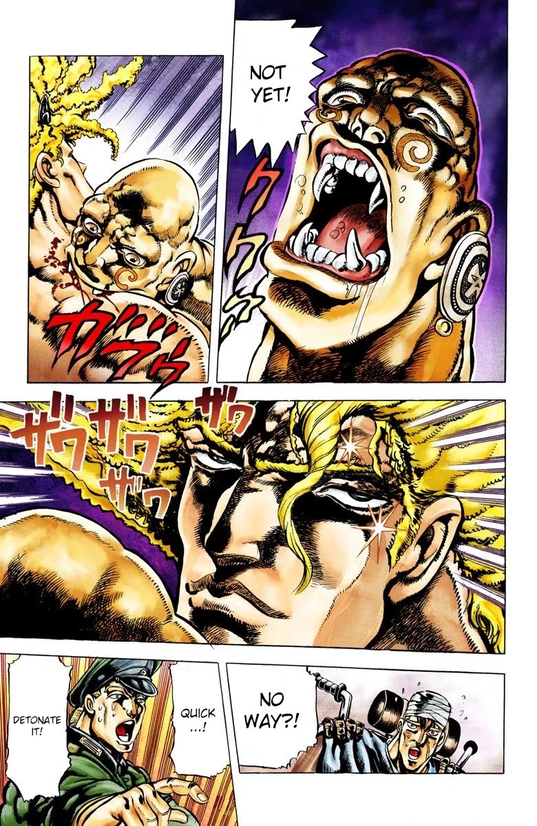 JoJo's Bizarre Adventure Part 2 - Battle Tendency (Official Colored) Chapter 10 page 14 - Chapter 10: "Man in the Column" Vs. Man with the Stone Mask